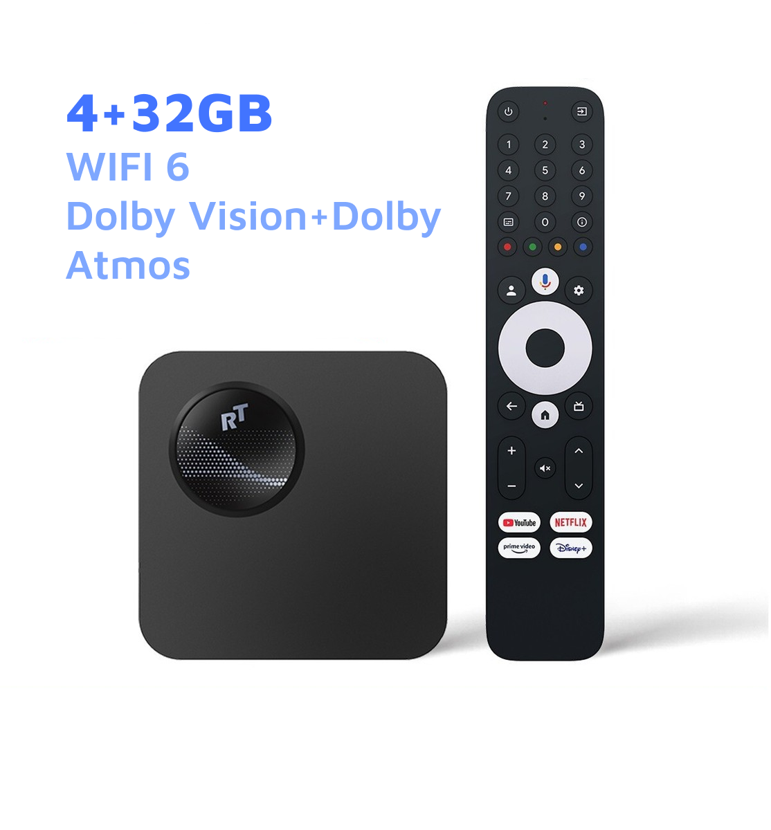 Rocktek GX1 UHD Google TV Box 4GB 32GB Netflix Certified Realtek1325 WiFi6 BT5.2