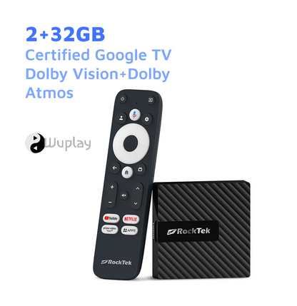 Rocktek GB1 Android 12 TV OS 4K Video Dongle  Streamer 2GB/16GB